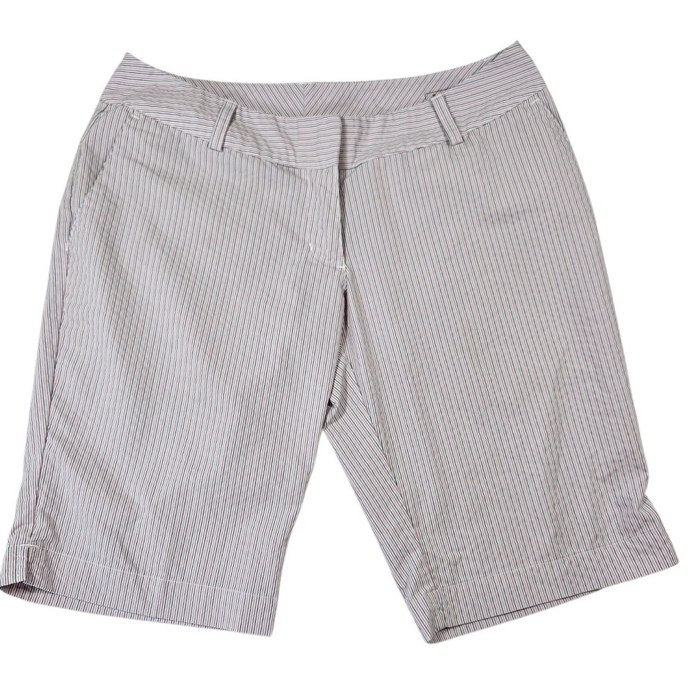 Adidas ClimaLite Golf Shorts Womens 6 Pink Grey Striped Performance Active